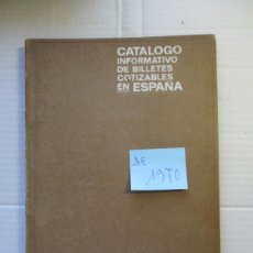 Catálogos y Libros de Monedas: CATALOGO BILLETES EXTRANJEROS DE 1970 , EMITIDO BANCO CENTRAL. VER FOTOS
