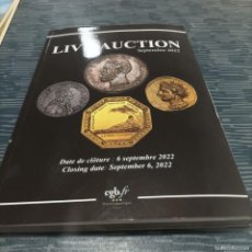 Catálogos y Libros de Monedas: LIVE AUCTION, SEPTEMBER 2022.