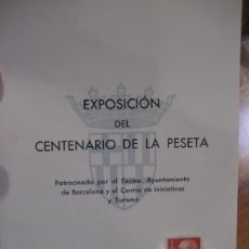 Catálogos y Libros de Monedas: EXPOSICION DEL CENTENARIO DE LA PESETA - AYUNTAMIENTO BARCELONA . 1968 8 PÁGINAS