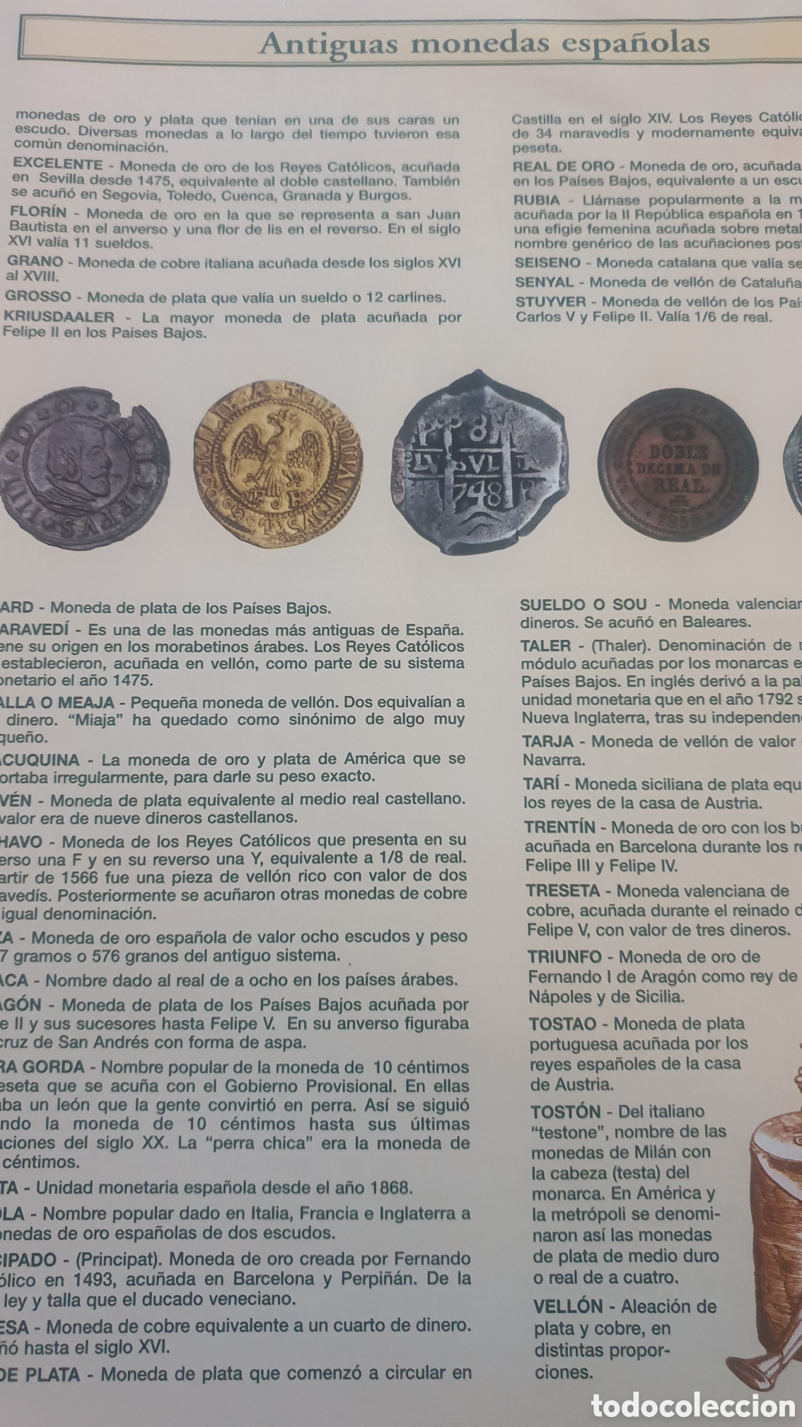 Cat&aacute;logos y libros de monedas: Folleto El Pais monedas espa&ntilde;olas - Foto 2