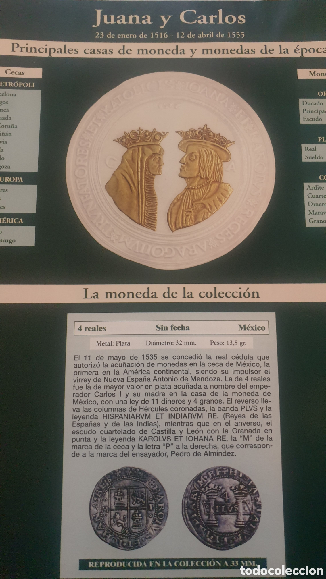 Cat&aacute;logos y libros de monedas: Folleto El Pais monedas espa&ntilde;olas - Foto 3