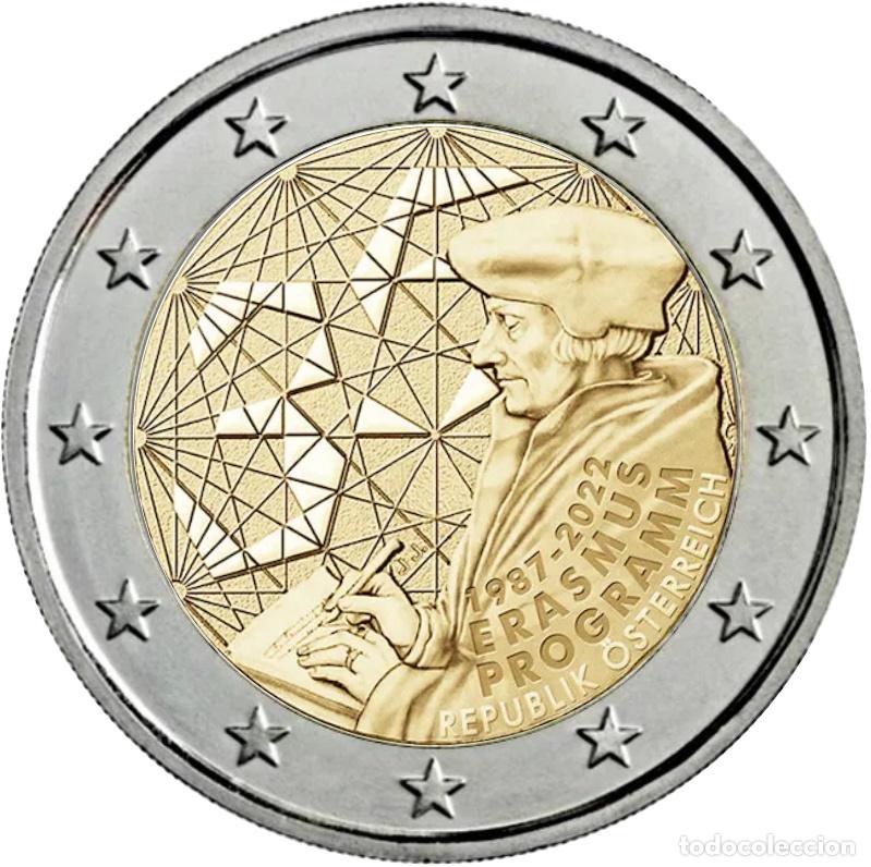 Cat&aacute;logos y libros de monedas: Austria 2022 2 &euro; euros conmemorativos Programa Erasmus - Foto 1