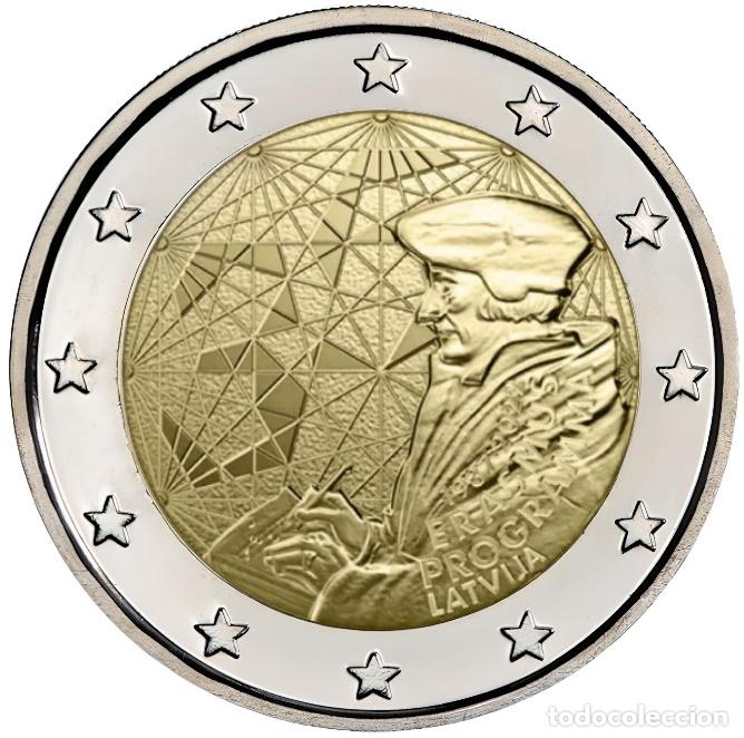 Cat&aacute;logos y libros de monedas: Letonia 2022 2 &euro; euros conmemorativos Programa Erasmus - Foto 1
