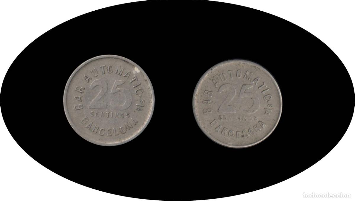 Cat&aacute;logos y libros de monedas: Barcelona Bar Autom&agrave;tic Hotel Continental 25 c&eacute;ntimos - Foto 1