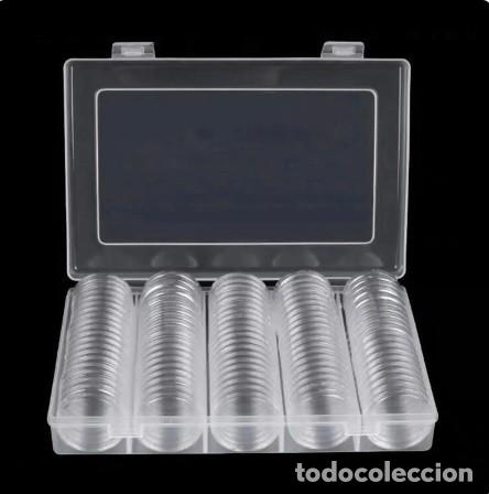 Cat&aacute;logos y libros de monedas: CAJA 100 CAPSULAS MONEDAS 30 MM - Foto 2
