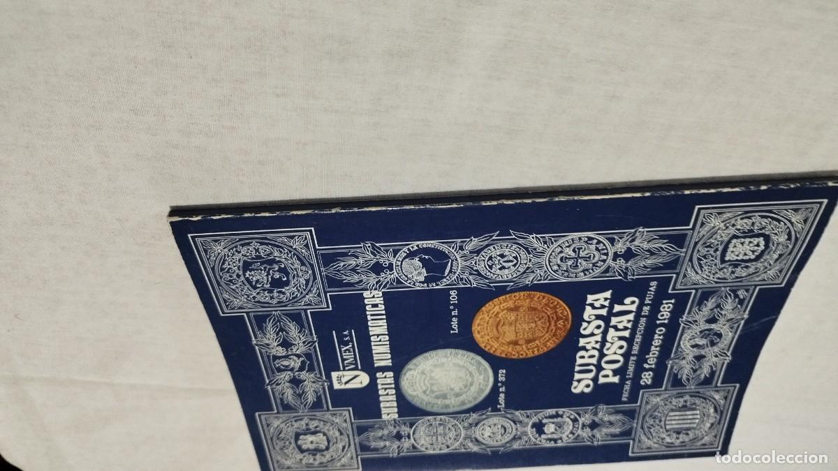 Cat&aacute;logos y libros de monedas: SUBASTA POSTAL 1981 / UMEX / SUX 07 / MONEDAS - Foto 2