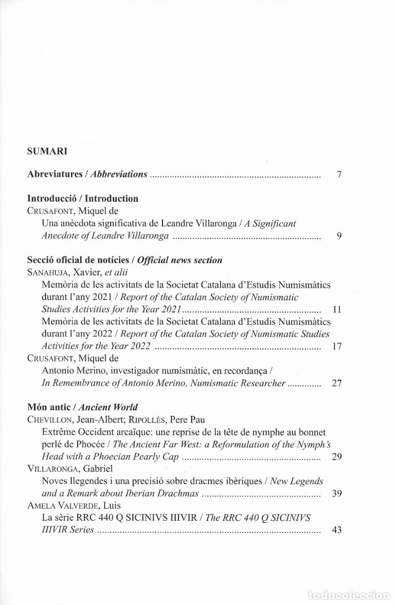 Cat&aacute;logos y libros de monedas: (SCEN) Acta Numism&agrave;tica n&ordm;53 (2023). - Foto 2