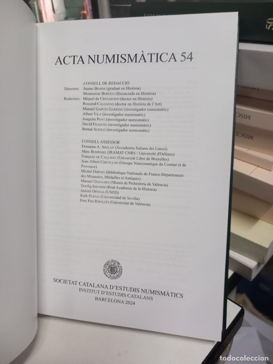 Cat&aacute;logos y libros de monedas: ACTA NUMISMATICA 54 2024 - Foto 2