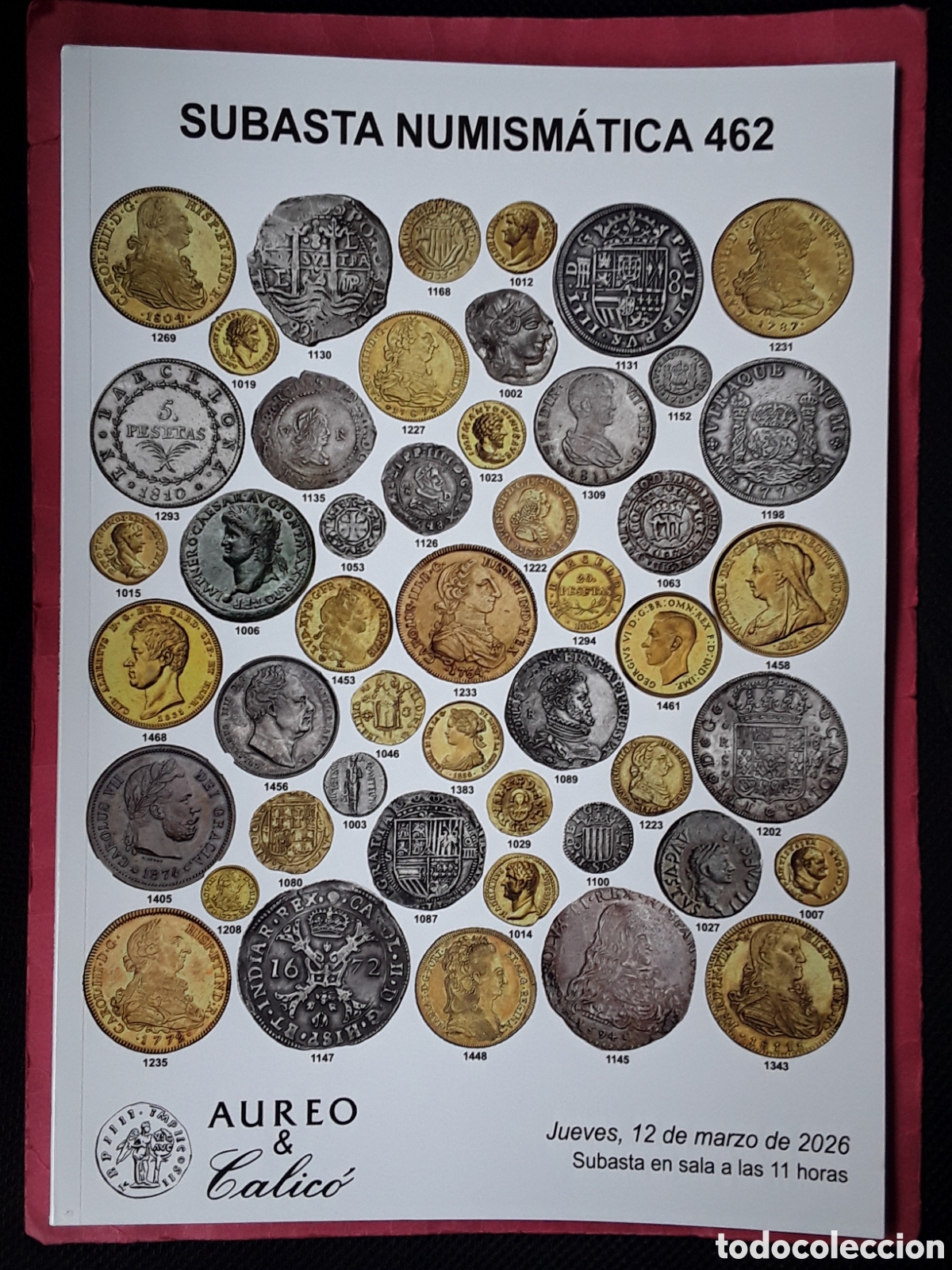 Cat&aacute;logos y libros de monedas: CATALOGO SUBASTA AUREO. MARZO 2026 - Foto 1