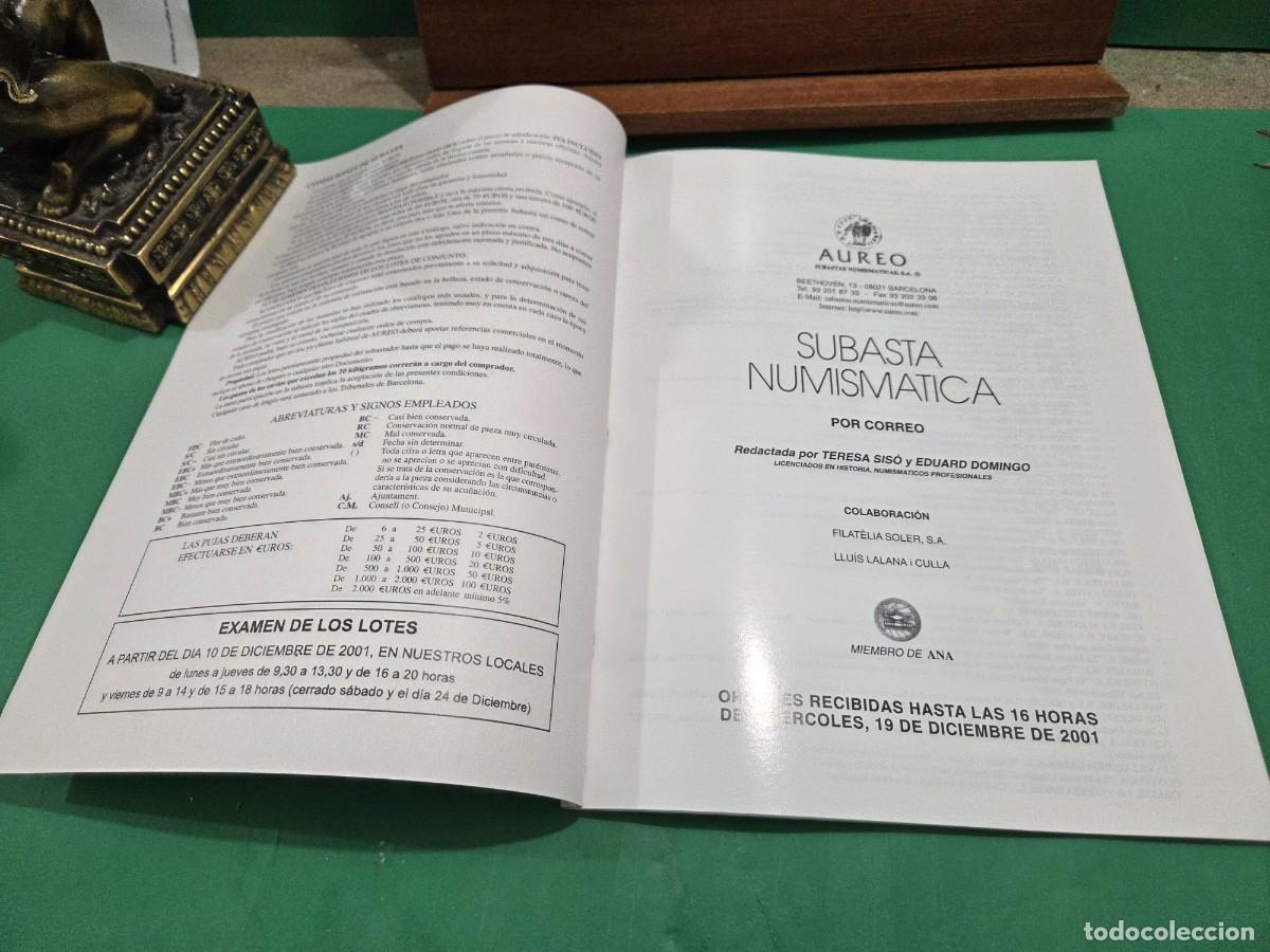 Cat&aacute;logos y libros de monedas: &rdquo;&rdquo;SUBASTA NUMISMATICA&rdquo;&rdquo;...AUREO...2001...CAT&Aacute;LOGO... - Foto 3