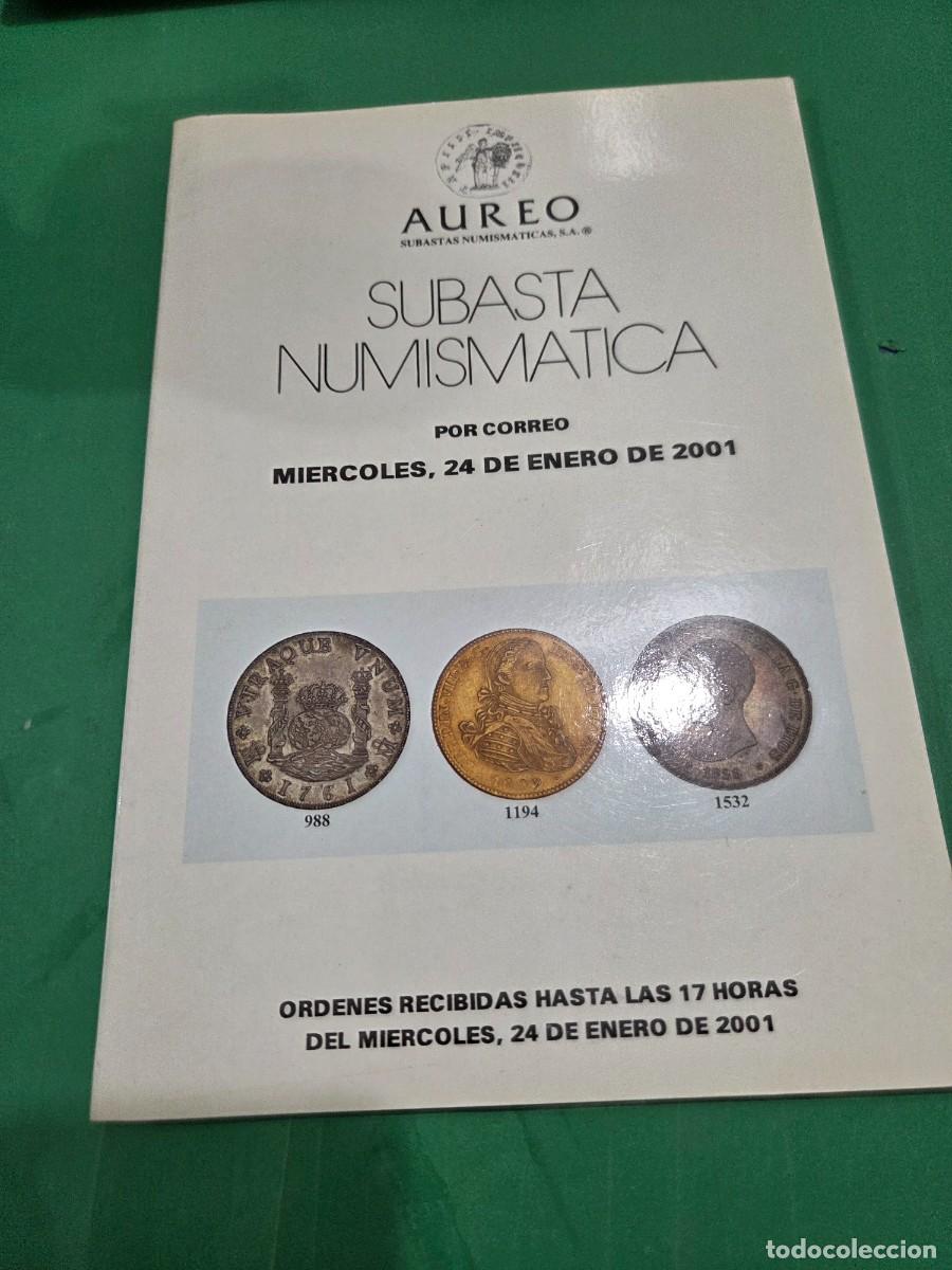 Cat&aacute;logos y libros de monedas: &rdquo;&rdquo;SUBASTA NUMISMATICA&rdquo;&rdquo;...AUREO...2001...CAT&Aacute;LOGO... - Foto 3