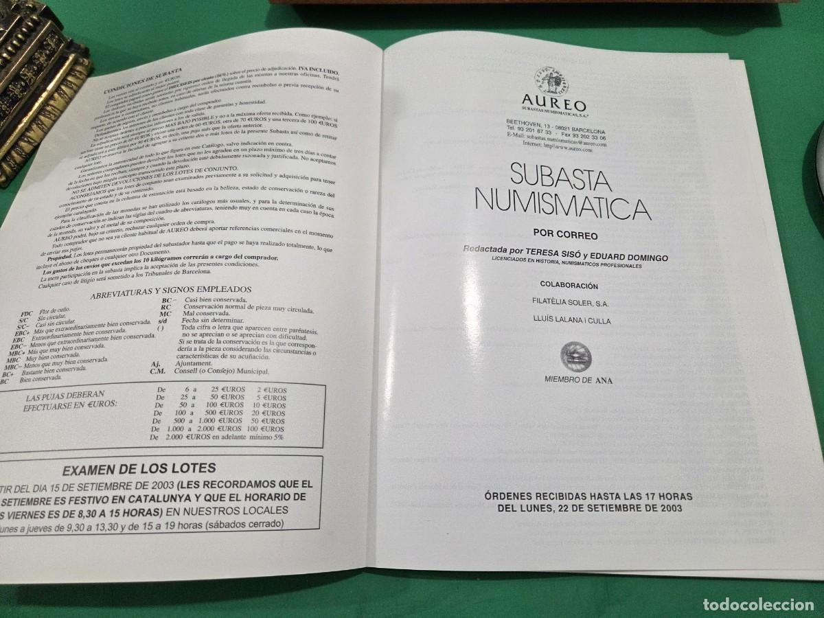 Cat&aacute;logos y libros de monedas: &rdquo;&rdquo;SUBASTA NUMISMATICA&rdquo;&rdquo;...&Aacute;UREO...2003... CAT&Aacute;LOGO... - Foto 4