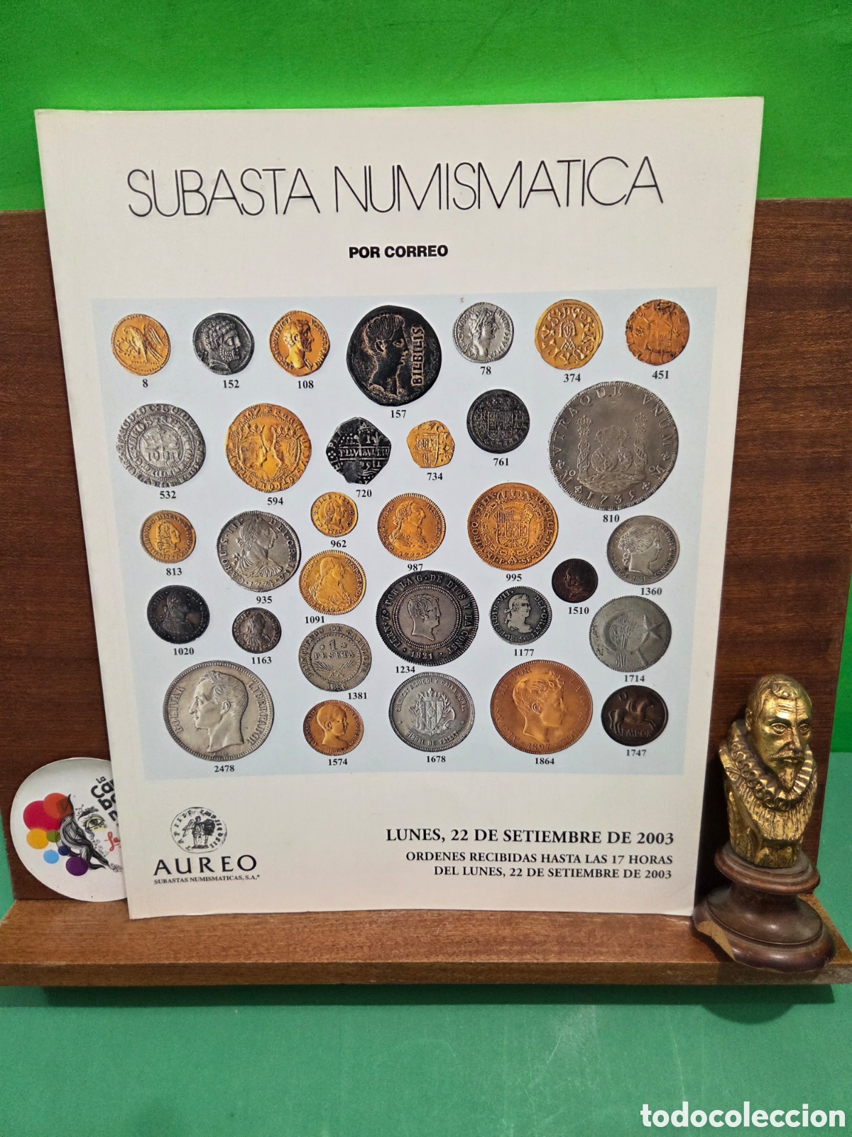 Cat&aacute;logos y libros de monedas: &rdquo;&rdquo;SUBASTA NUMISMATICA&rdquo;&rdquo;...&Aacute;UREO...2003... CAT&Aacute;LOGO... - Foto 1