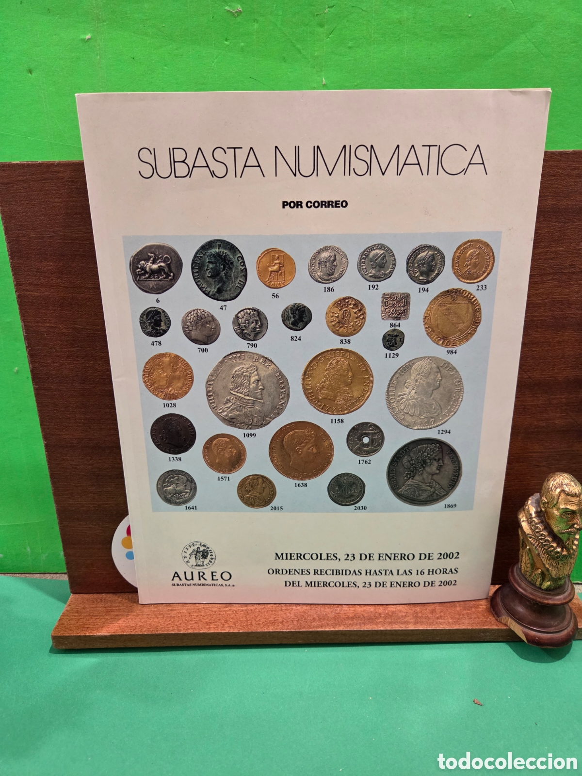 Cat&aacute;logos y libros de monedas: &rdquo;&rdquo;SUBASTA NUMISMATICA&rdquo;&rdquo;...AUREO...2002...CAT&Aacute;LOGO... - Foto 1