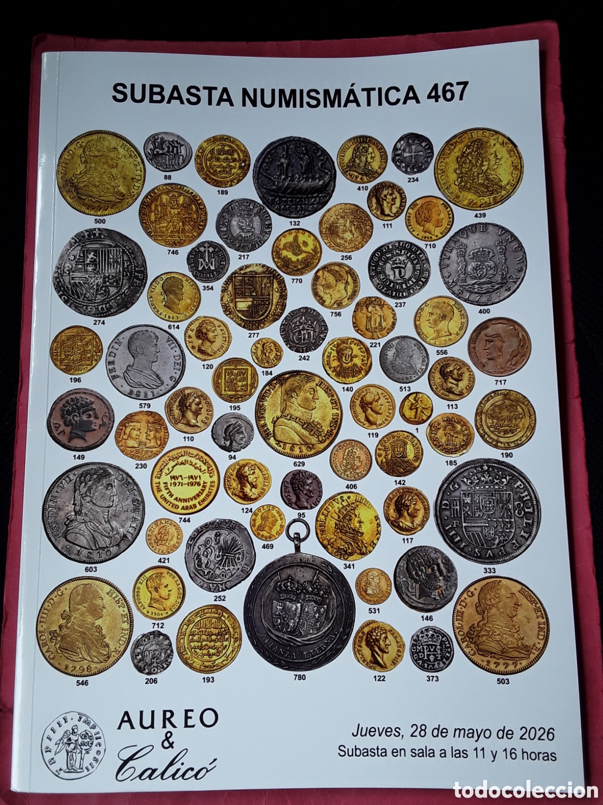 Cat&aacute;logos y Libros de Monedas: CATALOGO SUBASTA NUMISMATICA AUREO MAYO 2026