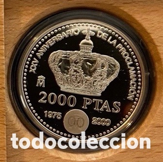 Cat&aacute;logos y Libros de Monedas: ESPA&Ntilde;A 2000 25&ordm; ANIVERSARIO CORONACI&Oacute;N JUAN CARLOS I MONEDA 2.000 PESETAS PLATA