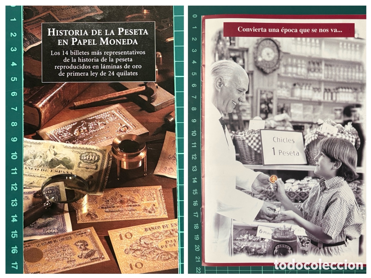 Cat&aacute;logos y libros de monedas: (L992) Folletos publicitarios G. del Coleccionista: Historia de la Peseta-Monedas y Papel Moneda