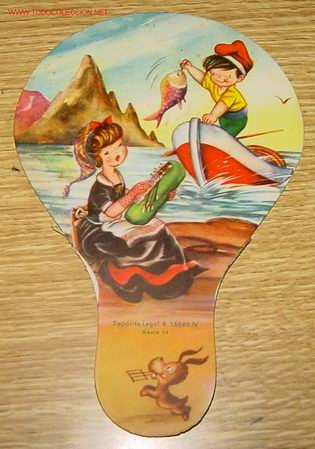 Werbekataloge: ANTIGUO PAY-PAY CON PUBLICIDAD A&Ntilde;OS 50 DIBUJOS DE SABATES - MIDE 19,5 X 12,5 CMS.