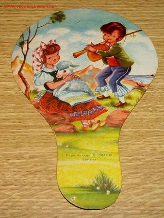 Werbekataloge: ANTIGUO PAY-PAY CON PUBLICIDAD A&Ntilde;OS 50 DIBUJOS DE SABATES - MIDE 19,5 X 12,5 CMS.