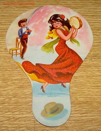 Werbekataloge: ANTIGUO PAY-PAY CON PUBLICIDAD A&Ntilde;OS 50 DIBUJOS DE SABATES - MIDE 19,5 X 12,5 CMS.