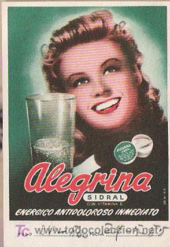 Werbekataloge: Tarjetita publicidad ALEGRINA SIDRAL