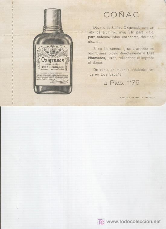 Advertising Catalogs: PUBLICIDAD DE CO&Ntilde;AC OXIGENADO. DIEZ HERMANOS . JEREZ DE LA FRONTERA.
