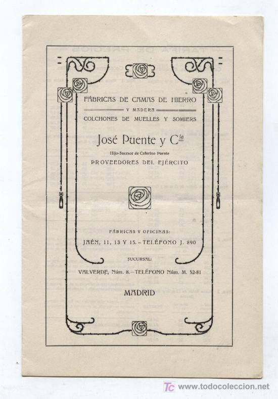 Cataloghi pubblicitari: Antiguo folleto de F&aacute;brica de camas de hierro