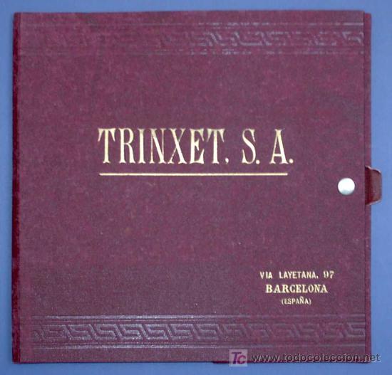 Cataloghi pubblicitari: TRINXET S. A. SUCS DE AVELINO TRINXET. CAT&Aacute;LOGO DE MUESTRAS DE TELA SIN LAS TELAS. BARCELONA, S/F