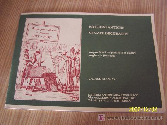 Catalogues publicitaires: INCISIONI ANTICHE STAMPE DECORATIVE-IMPORTANTI ACQUATINTE A COLORI INGLESI E FRANCESI-CAT. N&ordm;.59