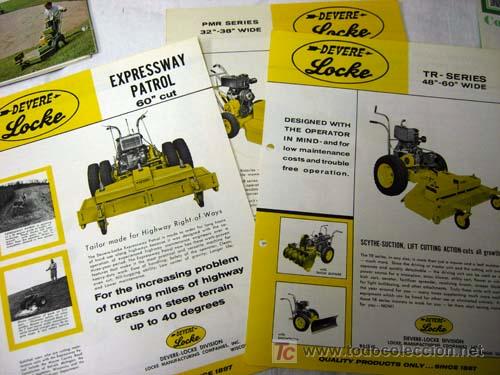 Cat&aacute;logos publicitarios: Lote 5 folletos publicidad maquinaria agr&iacute;cola en ingl&eacute;s Devere Locke 1966