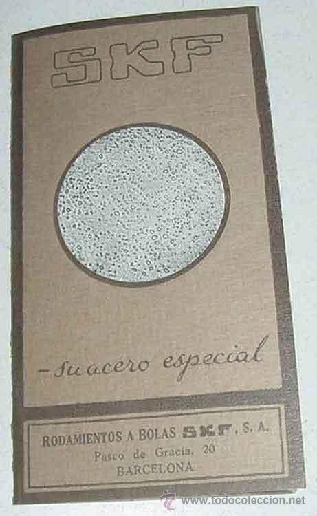 Werbekataloge: ANTIGUO CATALOGO DE RODAMIENTOS A BOLAS SKF - ACERO - FOTOGRAFIAS DE LA MINA, LA FABRICA - 4 PAG - M