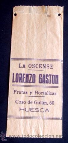 Catalogues publicitaires: SOBRE-BOLSA ANTIGUO. FRUTAS. LA OSCENSE. LORENZO GASTON. HUESCA- ENVIO GRATIS&iexcl;&iexcl;&iexcl;