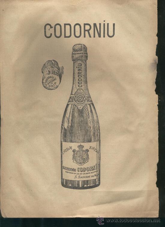 Cat&aacute;logos publicitarios: HOJA PUBLICIDAD. A&Ntilde;OS 20. CODORNIU. CAVA. SANT SADURNI DE NOIA.