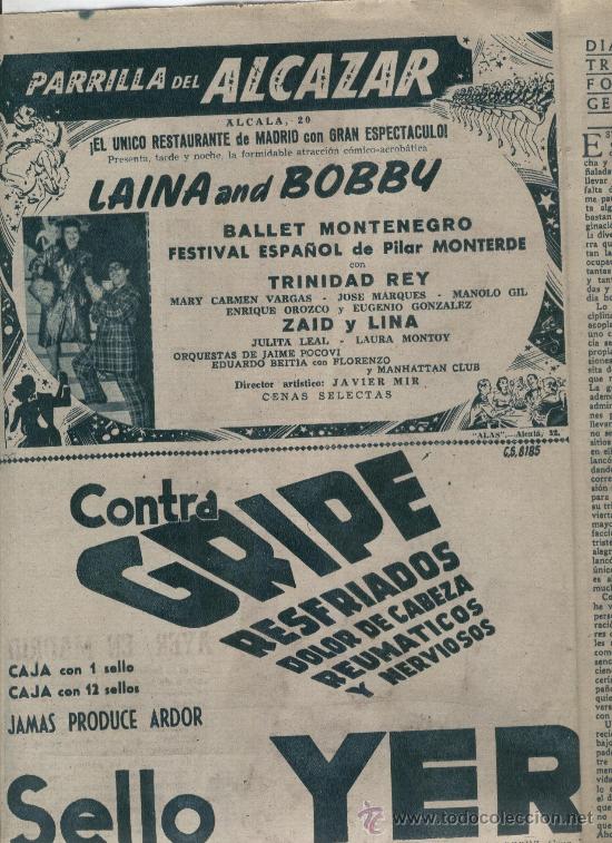 Cat&aacute;logos publicitarios: PUBLICIDAD. YER. DEL PERIODICO ABC. A&Ntilde;O 1955
