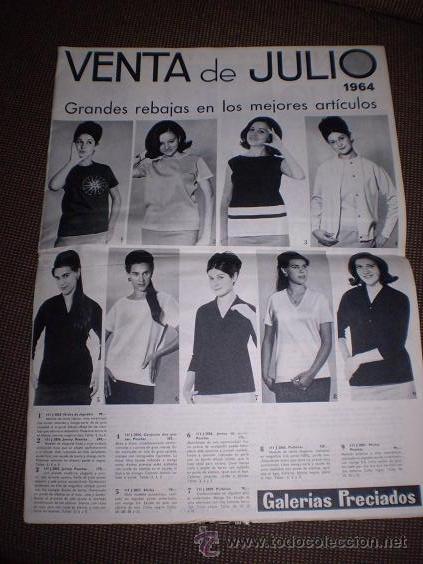 Catalogues publicitaires: CATALOGO DE GALERIAS PRECIADOS. JULIO 1964.