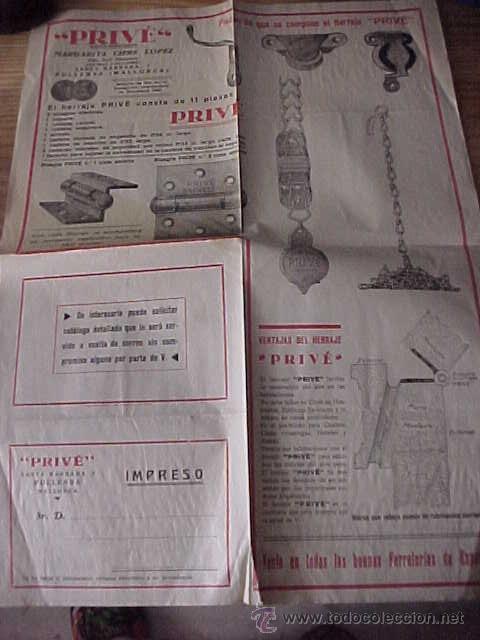 Catalogues publicitaires: HERRAJE PRIV&Eacute;. FOLLETO PUBLICITARIO DE TAMA&Ntilde;O: 43,5 X 32 CM.