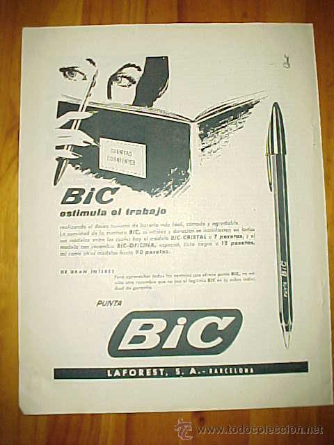 Catalogues publicitaires: BIC. PUBLICIDAD EN LA REVISTA BLANCO Y NEGRO A&Ntilde;O 1959.