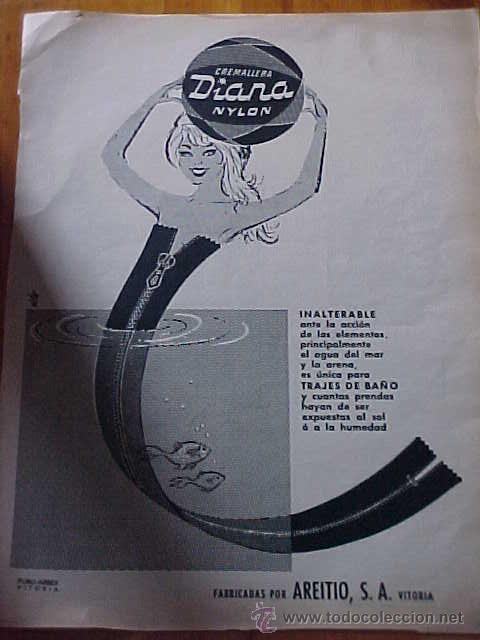 Catalogues publicitaires: CREMALLERA DIANA NYLON. RECORTE DE LA REVISTA LA ACTUALIDAD ESPA&Ntilde;OLA A&Ntilde;O 1963.