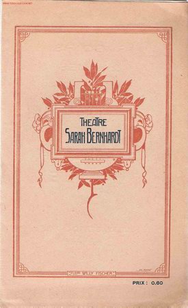 Werbekataloge: Folleto Teatro Sarah Bernhard   -  Par&iacute;s (circa 1900)