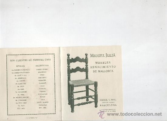 Cat&aacute;logos publicitarios: PUBLICIDAD.PUBLICIDAD DE MUEBLES. MUEBLES RENACIMIENTO DE MALLORCA.MIGUEL JULIA.