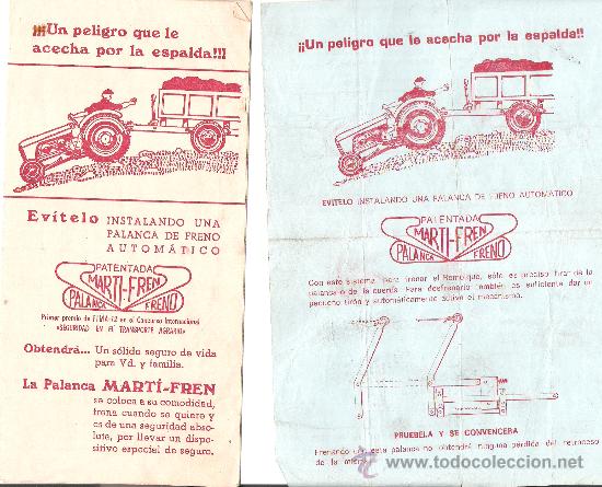 Catalogues publicitaires: MARTI - FREN. PALANCA FRENO. FOLLETO Y TRIPTICO PUBLICITARIO.