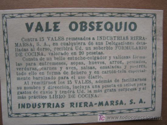 Cat&aacute;logos publicitarios: Vale Obsequio, Riera-Marsa S A - Foto 1