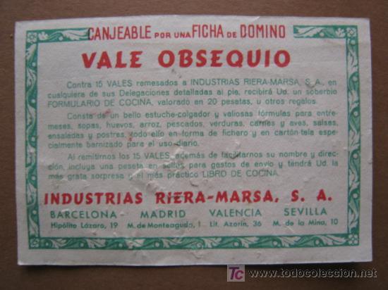 Cat&aacute;logos publicit&aacute;rios: Vale Obsequio, Riera-Marsa S A, para sus hijos