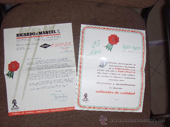 Werbekataloge: RICARDO DE MANUEL SA, CORREAS TRIPLEX. BARCELONA. CARTA COMERCIAL Y CATALOGO.