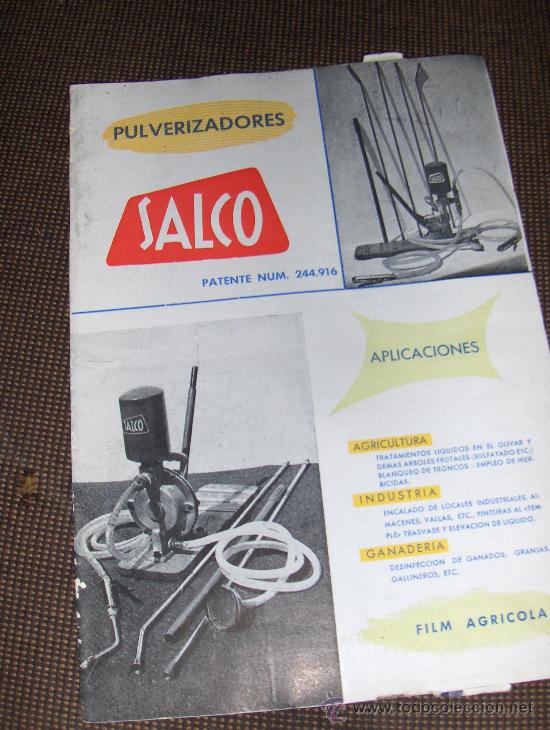 Advertising Catalogs: PULVERIZADORES SALCO LUIS BRIONES AHUMADA ANDUJAR JAEN CATALOGO.
