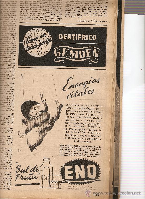 Cataloghi pubblicitari: RECORTE PUBLICIDAD A&Ntilde;O 1953 SAL DE FRUTA ENO ENERGIAS VITALES BARCELONA