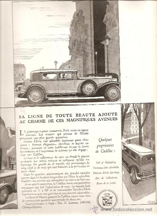 Catalogues publicitaires: CADILLAC: ANUNCIO DE 1930