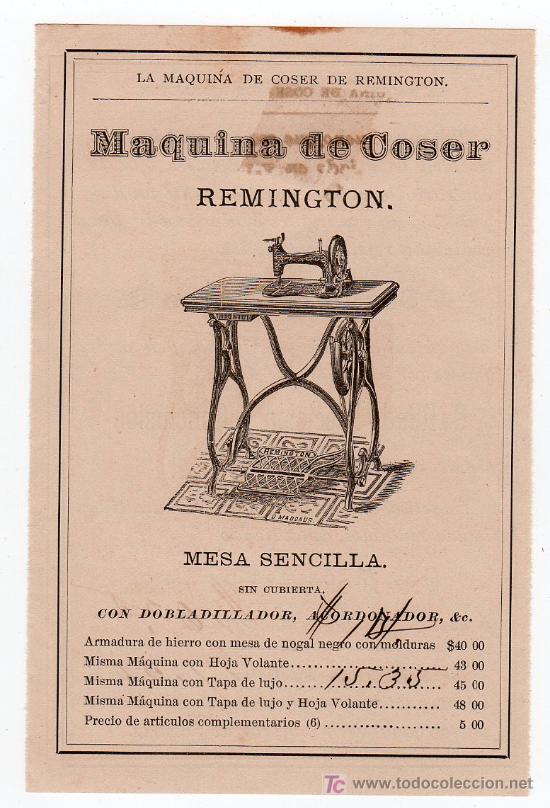 Catalogues publicitaires: TAFIFA DE PRECIOS DE MAQUINAS DE COSER MARCA REMINGTON