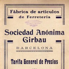 Catálogos publicitarios: TARIFA GENERAL DE PRECIOS 1924
