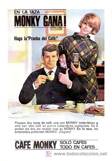Advertising Catalogs: FOLLETO PUBLICIDAD ANTIGUO DE LOS A&Ntilde;OS 60 - CAFE MONKY